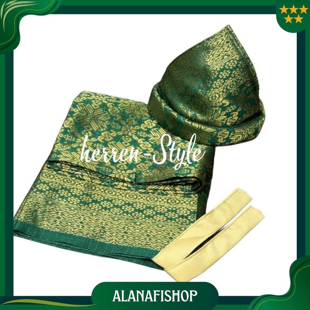 Set Tanjak & Rumpak Songket Anak Laki-Laki | Aksesori Pakaian Adat Melayu Premium Gratis Ongkir
