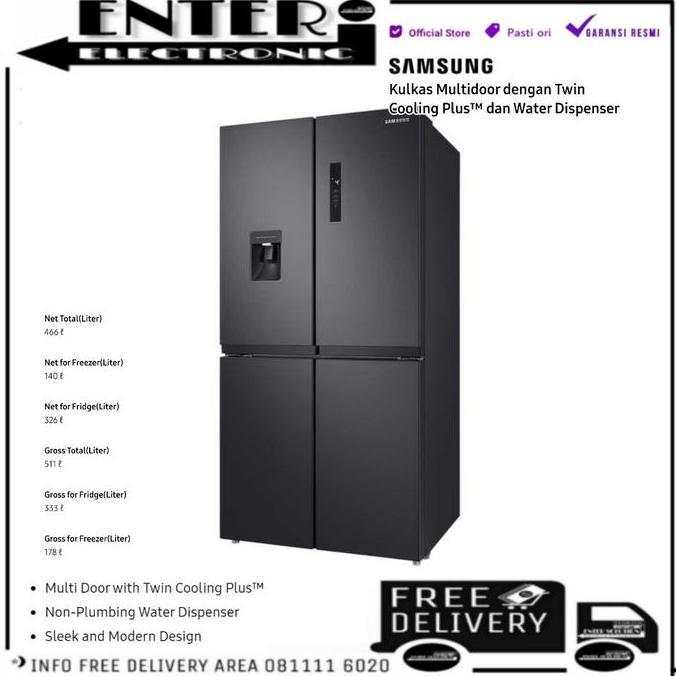 TERMURAH - SAMSUNG RF48A4010B4 KULKAS SIDE BY SIDE MULTIDOOR 4 PINTU W/ DISPENSER