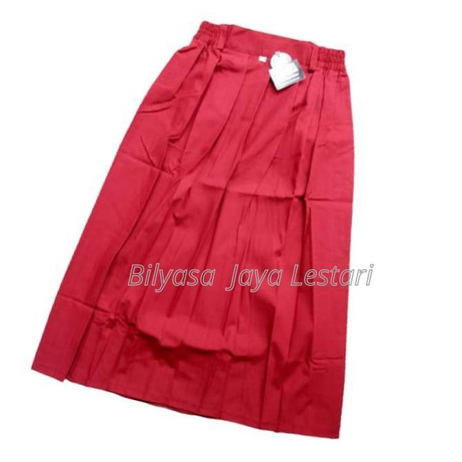 Setelan Kemeja Baju Putih Rok Merah Seragam Sekolah SD Panjang Cewek