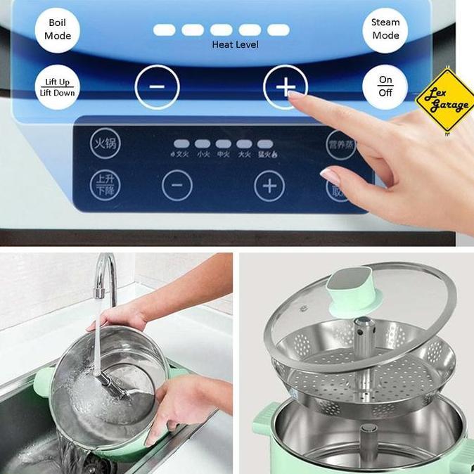 Panci Listrik Steamer Hotpot Steamboat Listrik Zhenmi H3