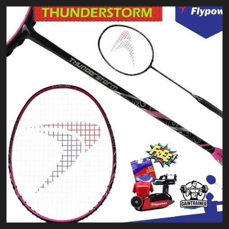 OLAHRAGA - FLYPOWER THUNDERSTORM RAKET BADMINTON ORIGINAL PRIVASI AMAN