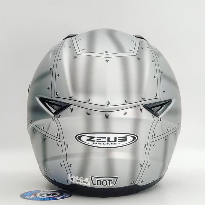 ZEUS ZS811 Z811 AL38 MATT SILVER/BLACK FULL FACE