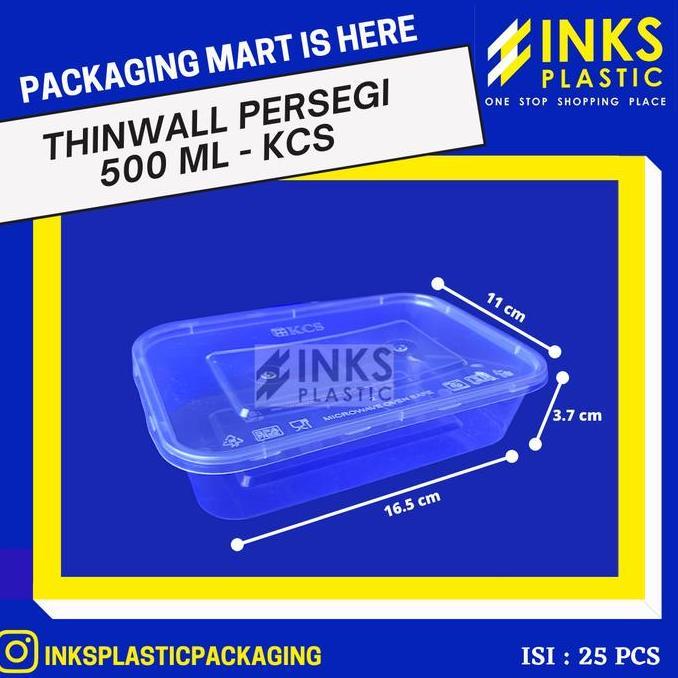 THINWALL 500 ML KCS RECTANGLE PERSEGI PANJANG (25 PCS)
