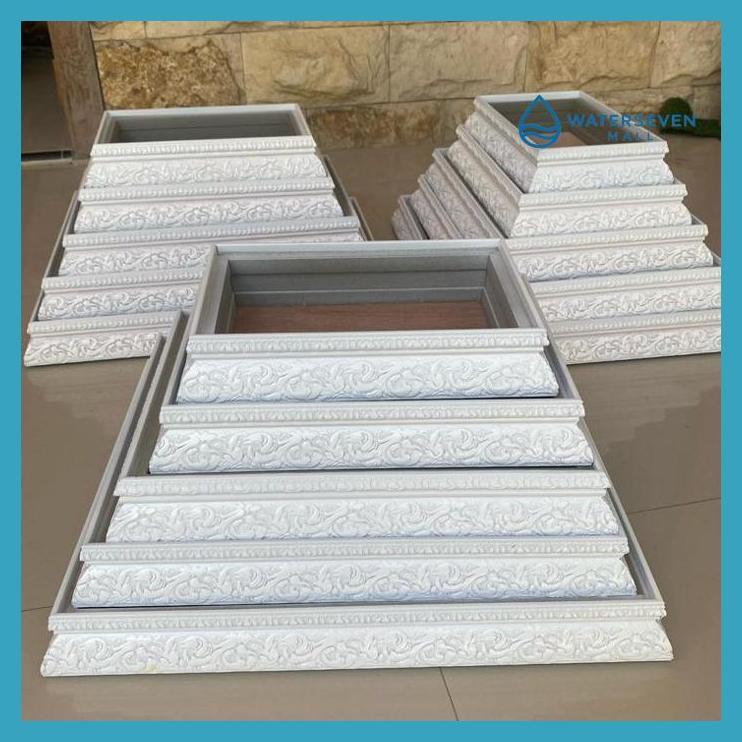 KERAJINAN KAYU - KOTAK HANTARAN 1SET ISI 5PCS HANTARAN PERNIKAHAN FIBER WARNA PUTIH T6CM SIAP KIRIM