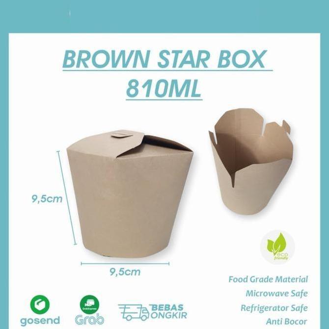 food pail mangkok star box paper kraft rice box catering 550ml 810ml