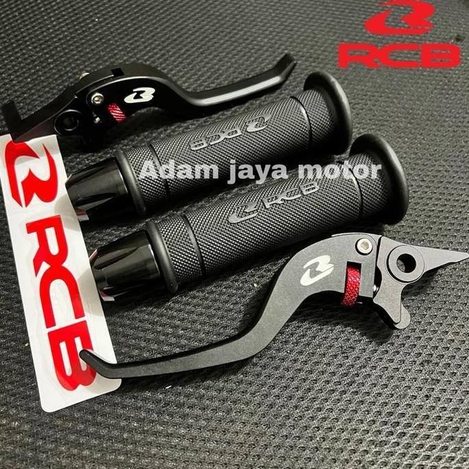 [OR] Paket 3in1 Original RCB Handle Rem E Plus + Hand Grip RCB HG55 + Jalu Stang CNC / Nmax Vario 16