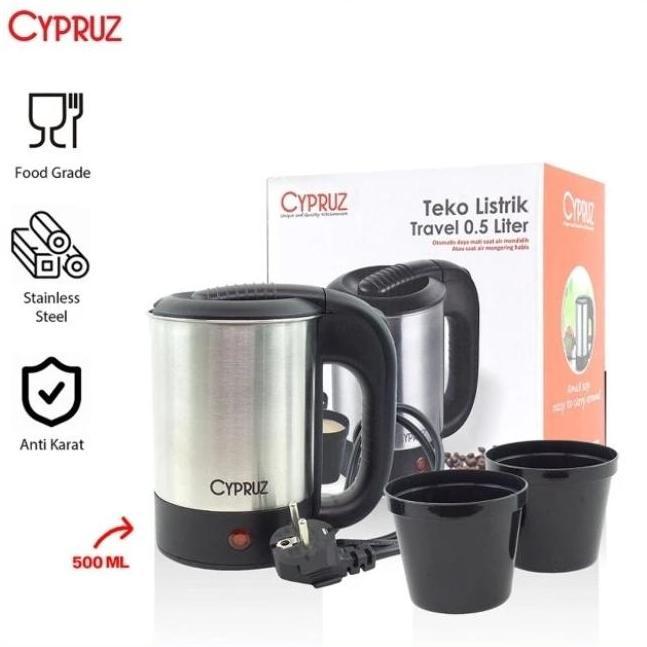 Cypruz electric travel kettle tl - 0185 teko listrik travel 0.5liter