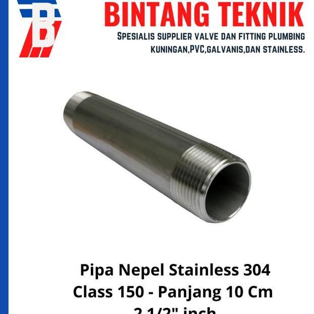 Pipa Nepel Nipple 2 12 Inch Stainless 304