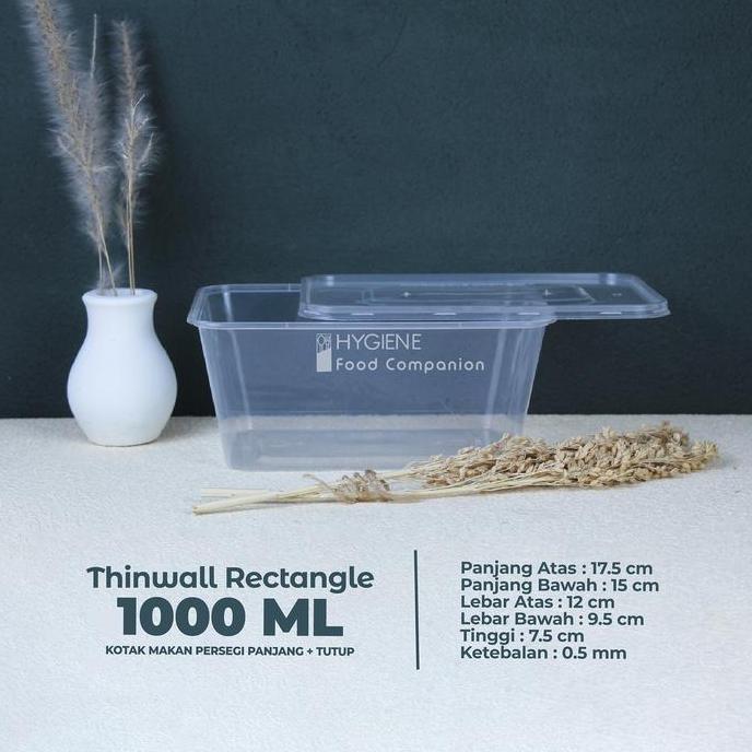 Thin Wall 1000 ml / KOTAK MAKAN PLASTIK 1000 ML THINWALL GROSIR