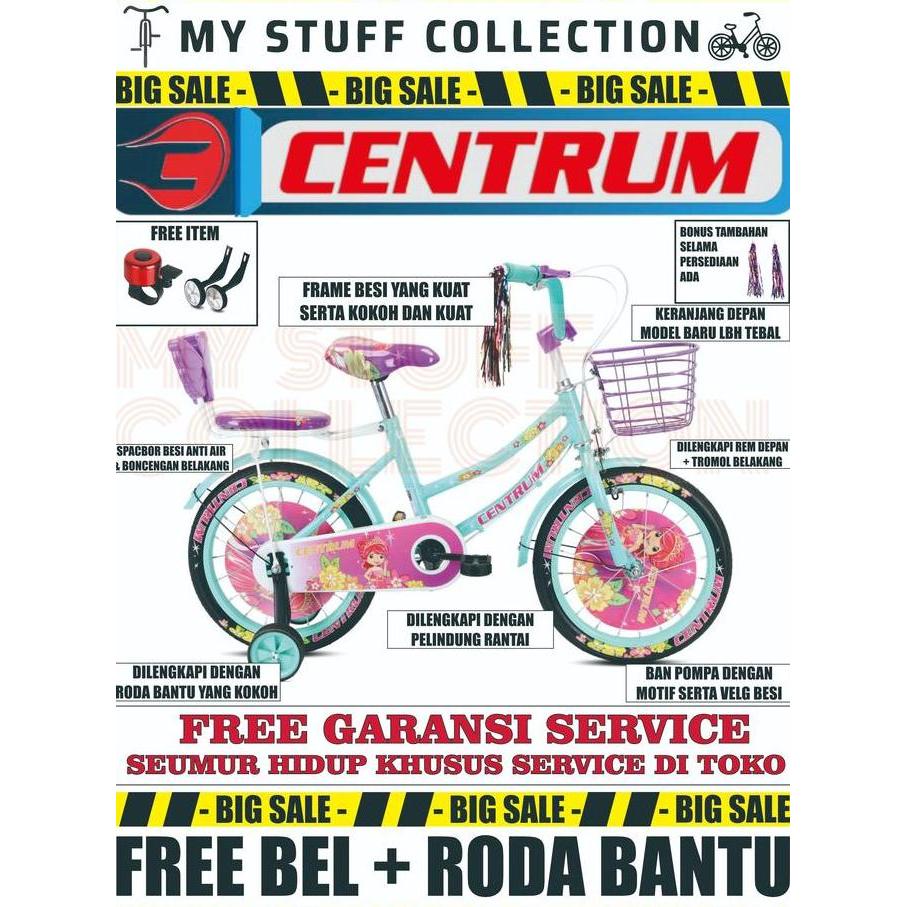 Promo SEPEDA MINI CENTRUM BY PACIFIC UKURAN 16 INCH COCOK UNTUK USIA 4 - 7 TAHUN sepeda anak perempu