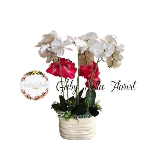 Rangkaian Bunga anggrek plastik bunga meja anggrek bunga pot anggrek latex pot bunga anggrek bunga u