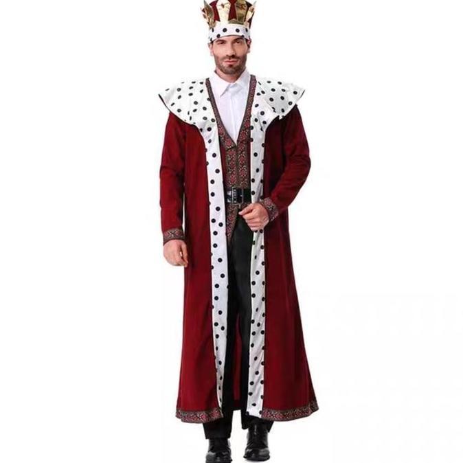 Ready oke] European England King Man Halloween Costume Pria Raja Man Costume Halloween Raja Pria Dew