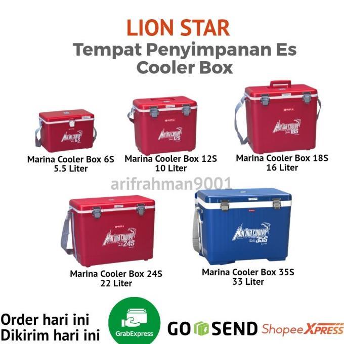 Lion Star Marina Cooler Box 6s , 12s , 18s , 24s , 35s , 40 Liter , 55 Liter , 72 Liter , 6.5 Liter 