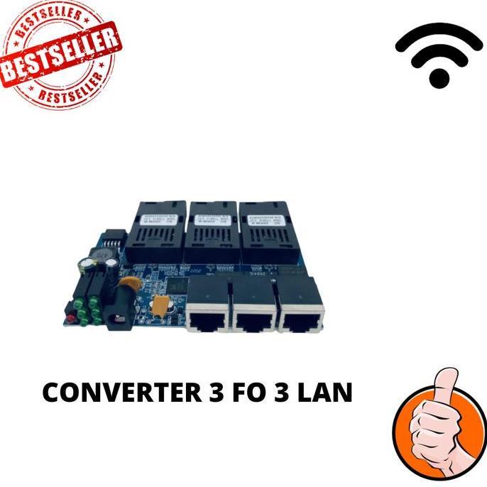 MEDIA CONVERTER 3 FO 3 LAN PCB KONVERTER