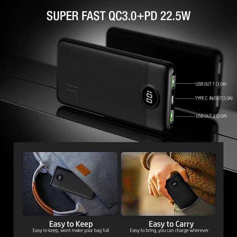Power Bank MOFIT M22 PRO 10.000mAh Real Capacity Quick Charge Powerbank