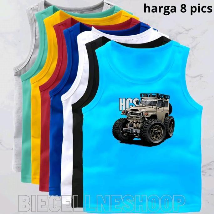 Promo Singlet anak paket hemat isi 8pt spandek PE Mobil HCS Usia 2-16 Tahun Cewek Cowok Perempuan La