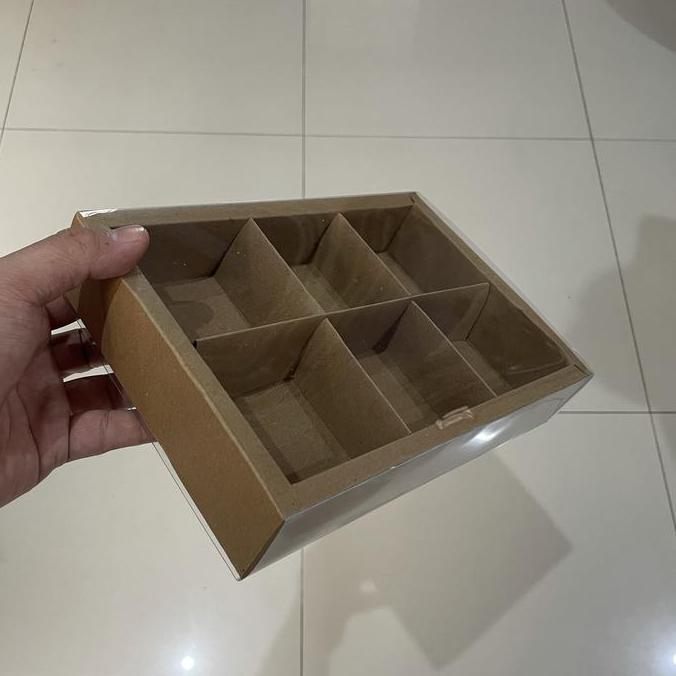 Dus cokelat mika polos isi 6 utk egg tart, fruit tart, pie, dll