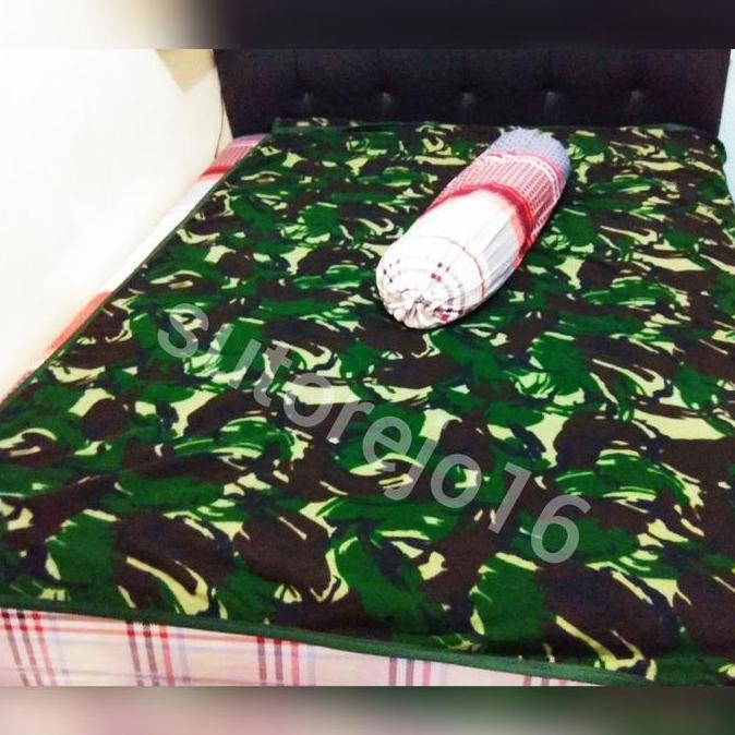 Selimut Wool Loreng Tni Asli Original Jatah