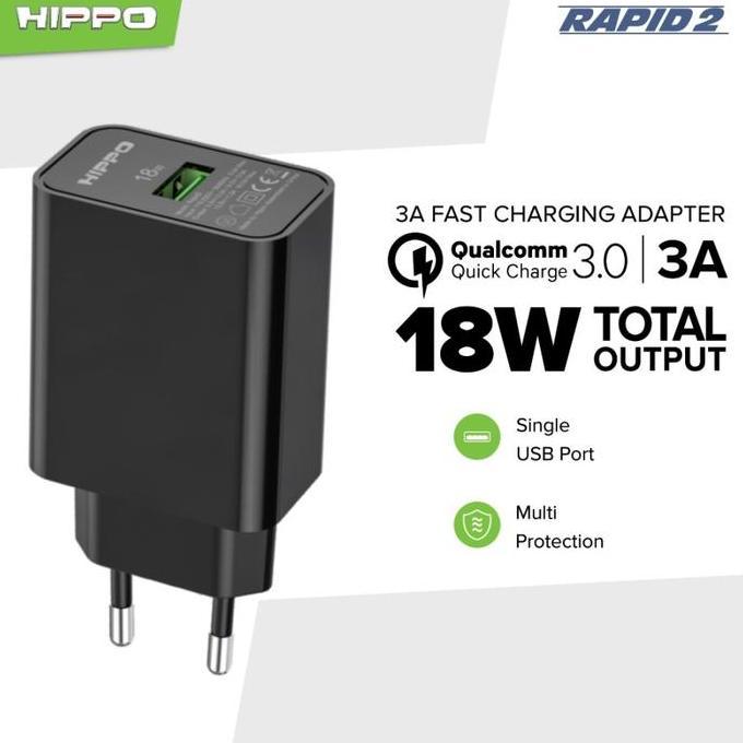 Hippo Rapid 2 Adapter Charger QC 3.0 Fast Charging 18W Garansi
