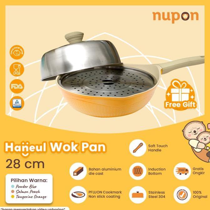 Nupon - Panci Wajan Wok Pan 28 Cm Anti Lengket - Haneul Series Alat Masak Perlengkapan Dapur