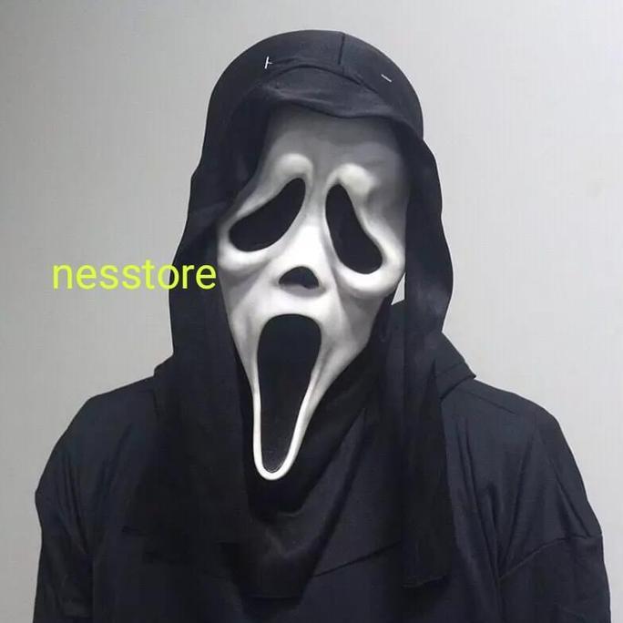 TOPENG SCREAM SKULL TENGKORAK HANTU HALOWEEN COSPLAY KOSTUM