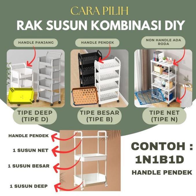 LEORA DEEP | 4 SUSUN RAK SUSUN SERBAGUNA RAK SUDUT RAK PLASTIK RAK BUKU RAK JUMBO RAK SEPATU RAK PIR