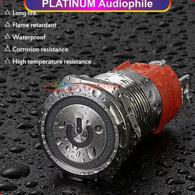 Metal Push Button Switch 19mm + logo | LOCK LATCHING |