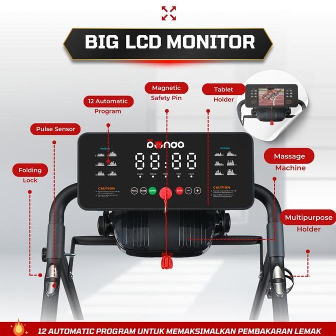 Motorized Treadmill Listrik Redpanda NEO-583 Massage Murah Multifungsi
