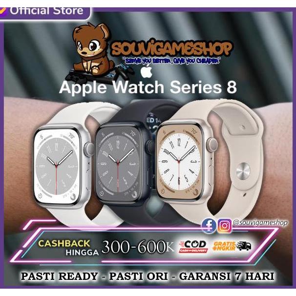 BEBAS ONGKIR - Apple Watch Series 8 2022 41mm 45mm Silver Starlight Midnight BNIB