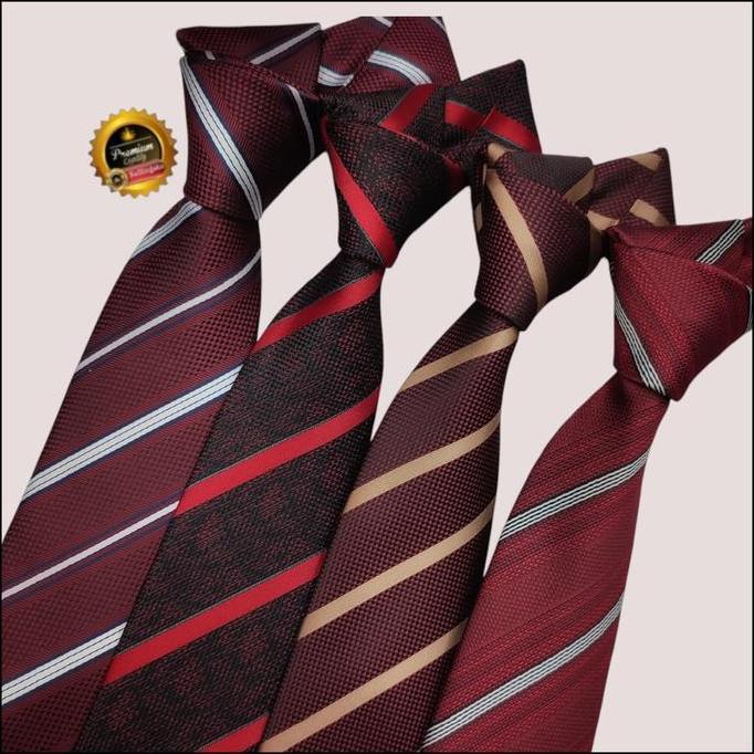 DF276>> dasi pria maroon motif dasi kantor pria dasi panjang pria  maroon
