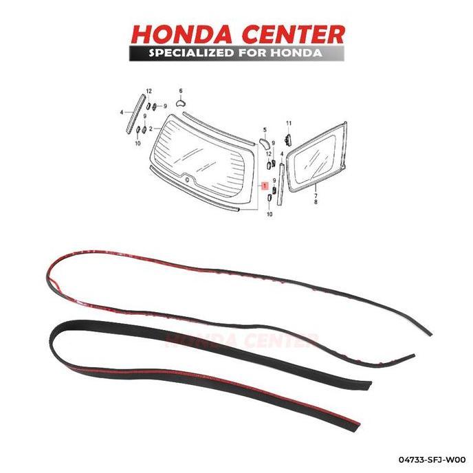RMX Karet Dam Set Kaca Belakang Mobil Honda Odyssey RB1 2004 2005 2006 2007 2008