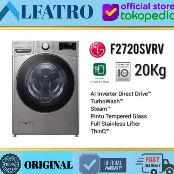 TERMURAH - LG Mesin Cuci 20kg F2720SVRV Front Loading Inverter F 2720SVRV | F2720