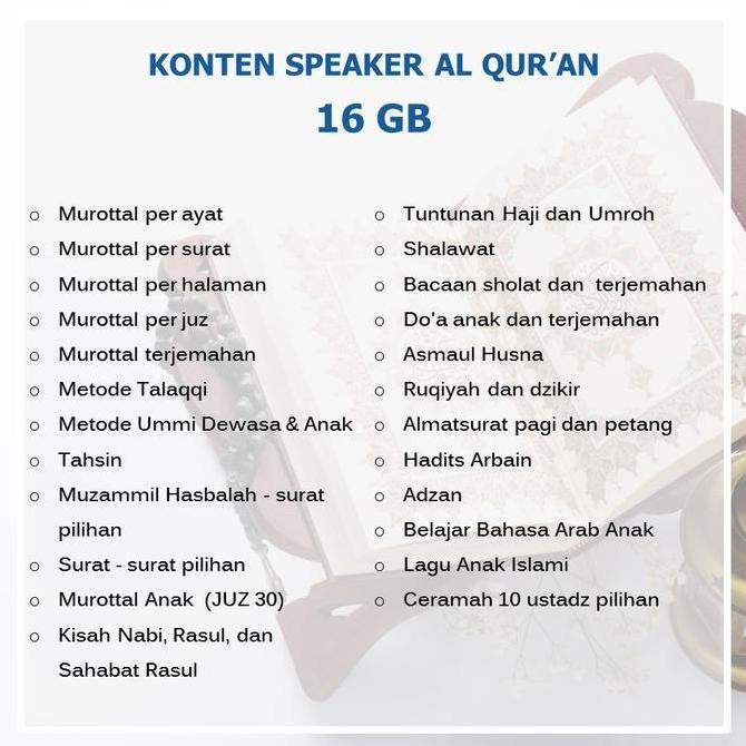 SPEAKER MUROTTAL AL QURAN ADVANCE TP 600BT CHIP 16GB