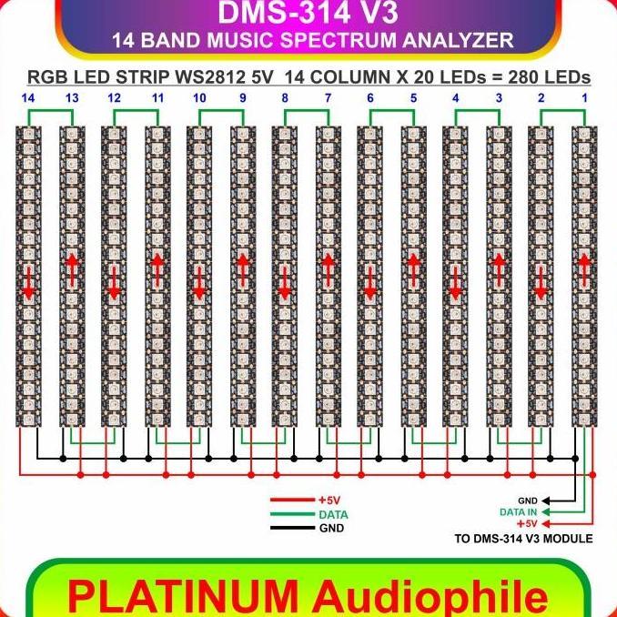 Spectrum Analyzer Modul DMS-314 V3 14 Band Music Analyzer