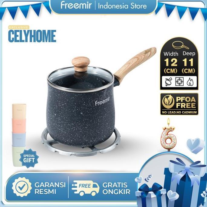 COD [XCLSV Celyhome] freemir Panci Mini Gemoy MPASI 12 Cm Coating Granit Cekung Wajan Anti Lengket P