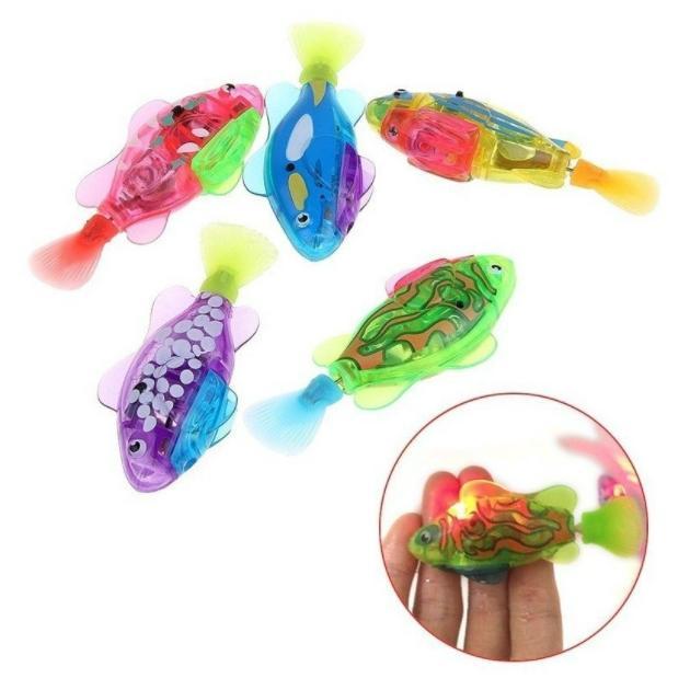 Mainan Ikan Robot Elektrik Robo Fish Bergerak Di Air Dengan Lampu Led