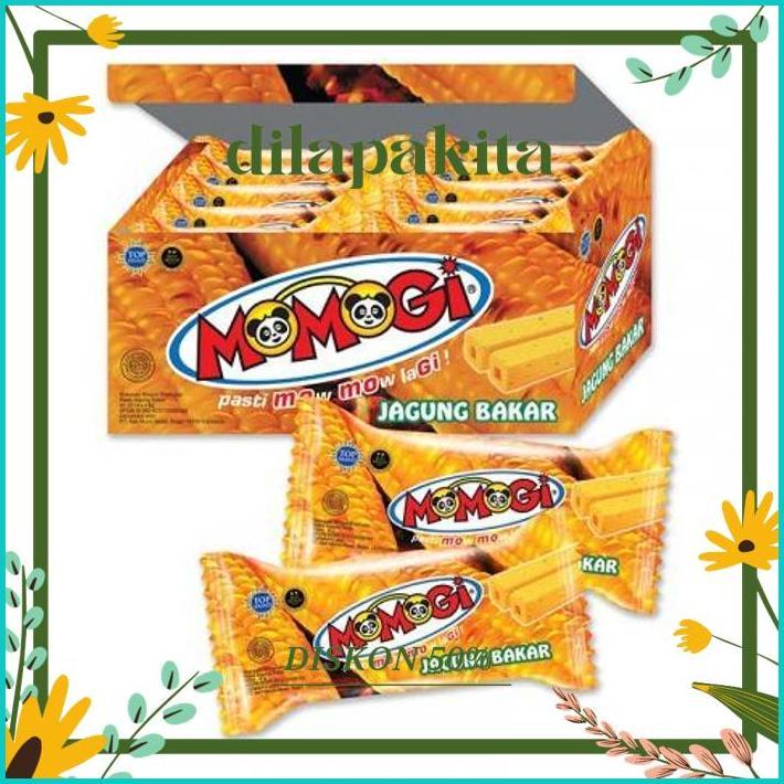 hj-64 yui-7 Do86 MOMOGI Stick Makanan Ringan Ekstrudat - Netto 10 pcs x 5 gr Jagung Bakar 1 Dus Berk