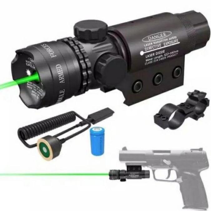 LASER SENAPAN ANGIN SIANG MALAM TACTICAL GREEN LESER TEMBAK GUN SCOPE ORIGINAL DAN TERPERCAYA