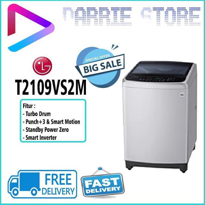 BEBAS ONGKIR - LG T-2109VS2M MESIN CUCI TOP LOADING WASHER T2109 2109VS2M T2109VS2M
