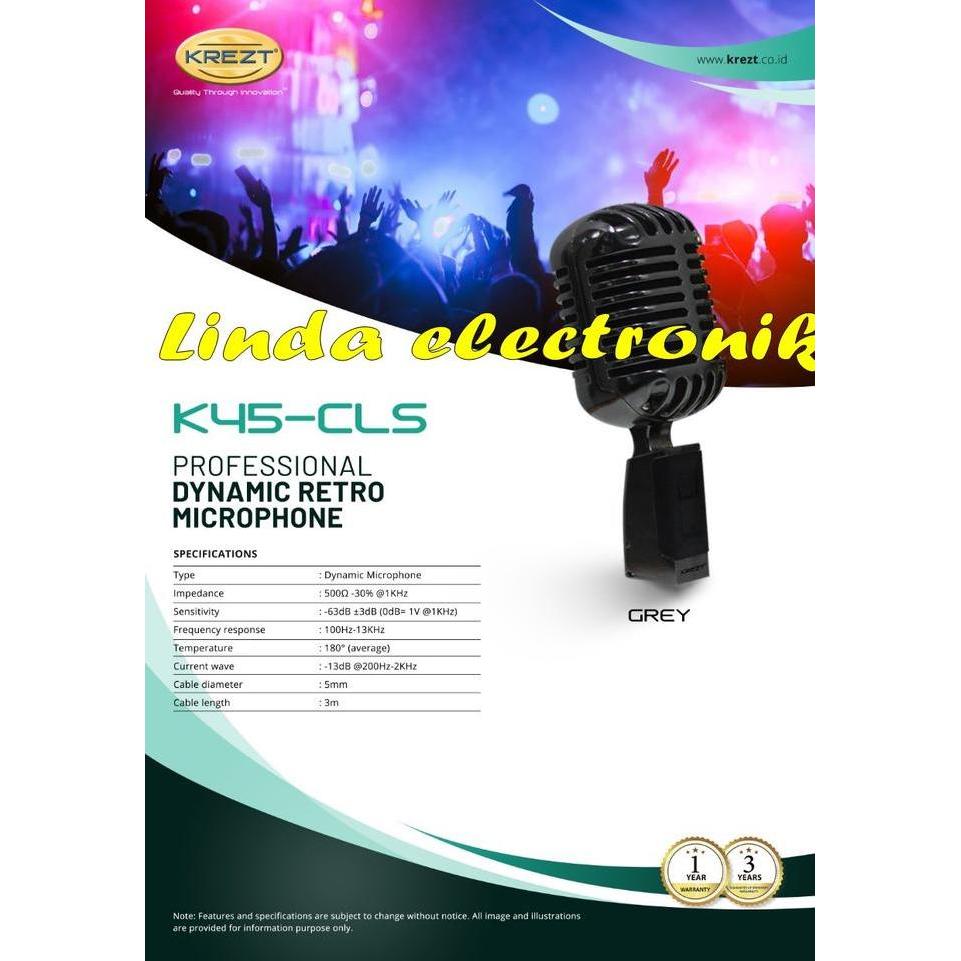 MIC CLASSIC RETRO KREZT K 45CLS (3 PILIHAN WARNA) Original