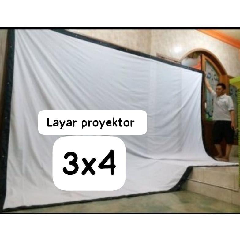 Screen Proyektor/Layar Proyektor 3x4 Tanpa Sambungan Proyektor
