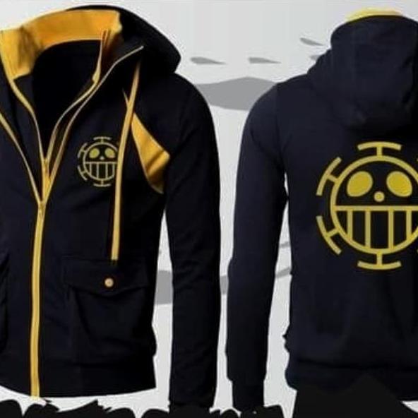 jaket anime one piece double zipper