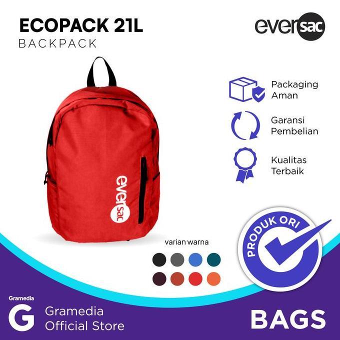 Backpack / Tas Ransel / Tas Sekolah Eversac Ecopack Red