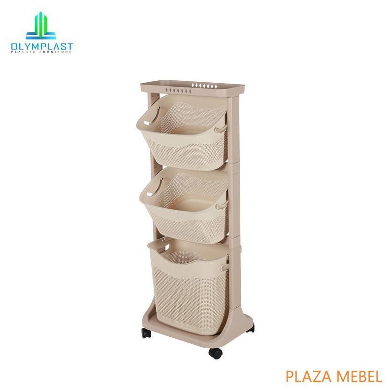 Olympast Keranjang Flexible Trolley Laundry Basket Serbaguna OFT Roda Keranjang Laundry