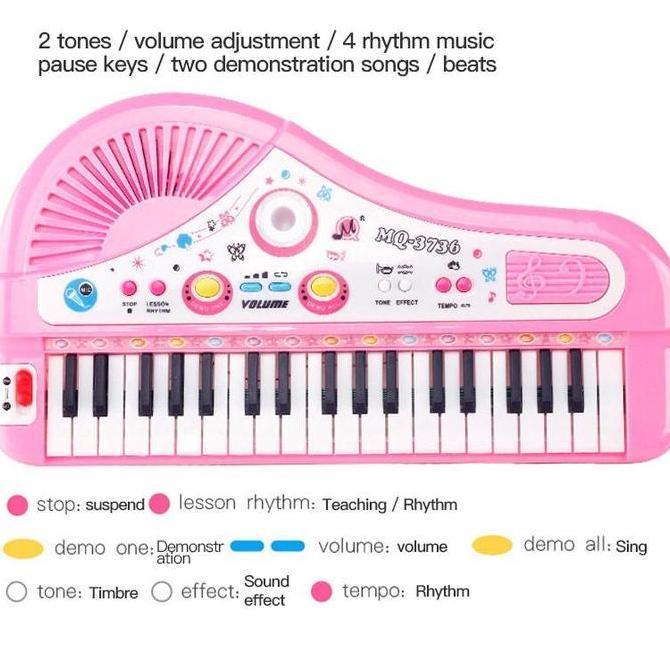 Anak-anak Piano Anak-anak Keyboard Elektronik Piano Mainan Musik dengan Mikrofon untuk Mainan Anak-a