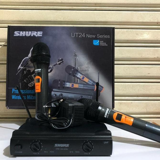 MICROPHONE WIRELESS SHURE UT 24 NEW SERIES (2 mic pegang) Original