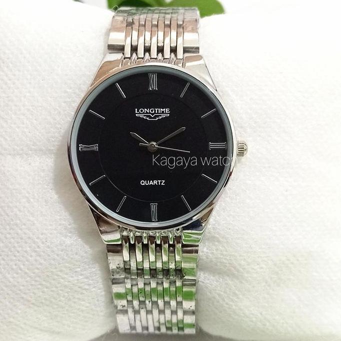 DF356>> Jam Tangan Pria Rantai Stainless Bulat Tipis Keren Elegan Terbaru