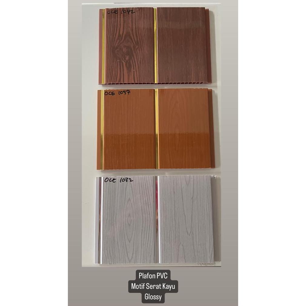 :::::::] Plafon PVC Motif Serat Kayu Glossy , Doff & Hard Doff Laminated