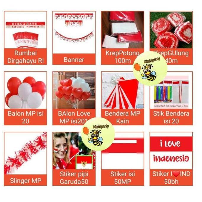 >*>*>*>*] Aksesoris 17Agustus Merah Putih Dekorasi 17Agustus