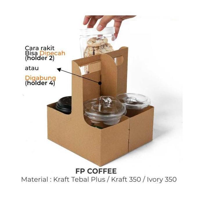 Box Takeaway Botol Dus Tenteng Packaging Jar Toples Cup Holder Kopi ks
